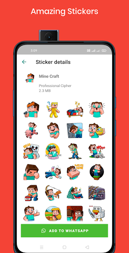 Minecraft Stickers for WhatsApp - WA Sticker - Image screenshot of android app