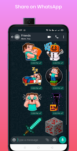 Minecraft Stickers for WhatsApp - WA Sticker - Image screenshot of android app