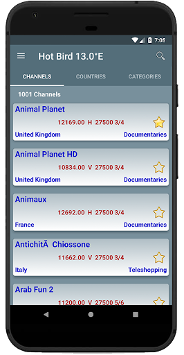All Satellites Channels Frequencies - WikiSat - Image screenshot of android app