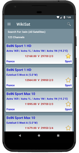 All Sats Frequencies - WikiSat - Image screenshot of android app