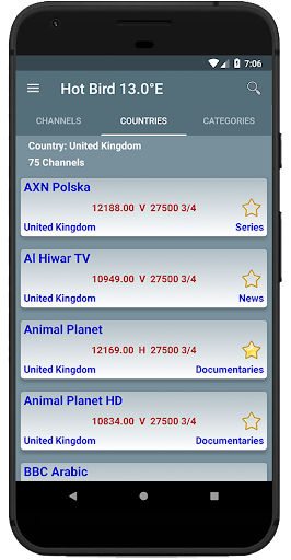All Sats Frequencies - WikiSat - Image screenshot of android app