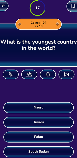 Trivia Quiz app AI knowledge - Gameplay image of android game