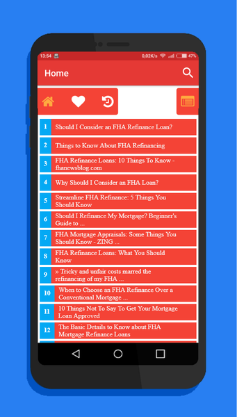 FHA Refinance - FAQ & Tips - Image screenshot of android app