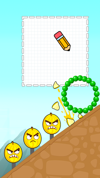 Draw to Smash Angry Melon - Gameplay image of android game