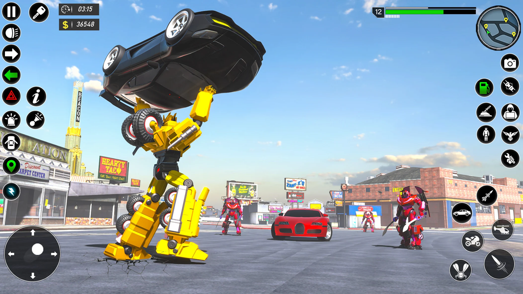 Flying Robot Car Transform - Gameplay image of android game