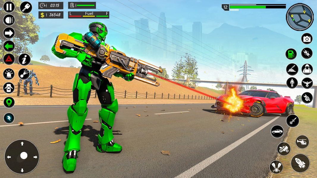 Flying Robot Car Transform - Gameplay image of android game