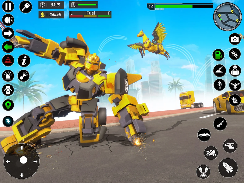 Flying Robot Car Transform - Gameplay image of android game