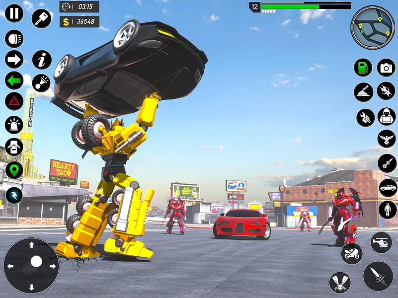 Flying Robot Car Transform - Gameplay image of android game