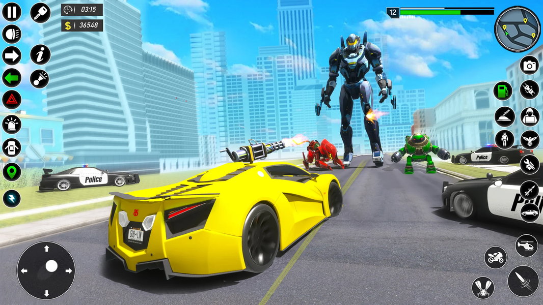Flying Robot Car Transform - Gameplay image of android game