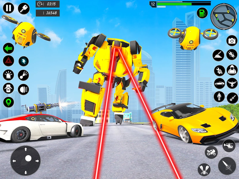 Flying Robot Car Transform - Gameplay image of android game