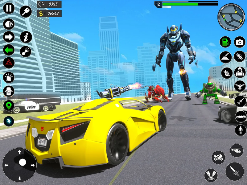 Flying Robot Car Transform - Gameplay image of android game