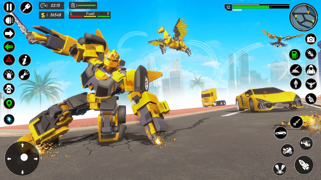 Flying Robot Car Transform - Gameplay image of android game