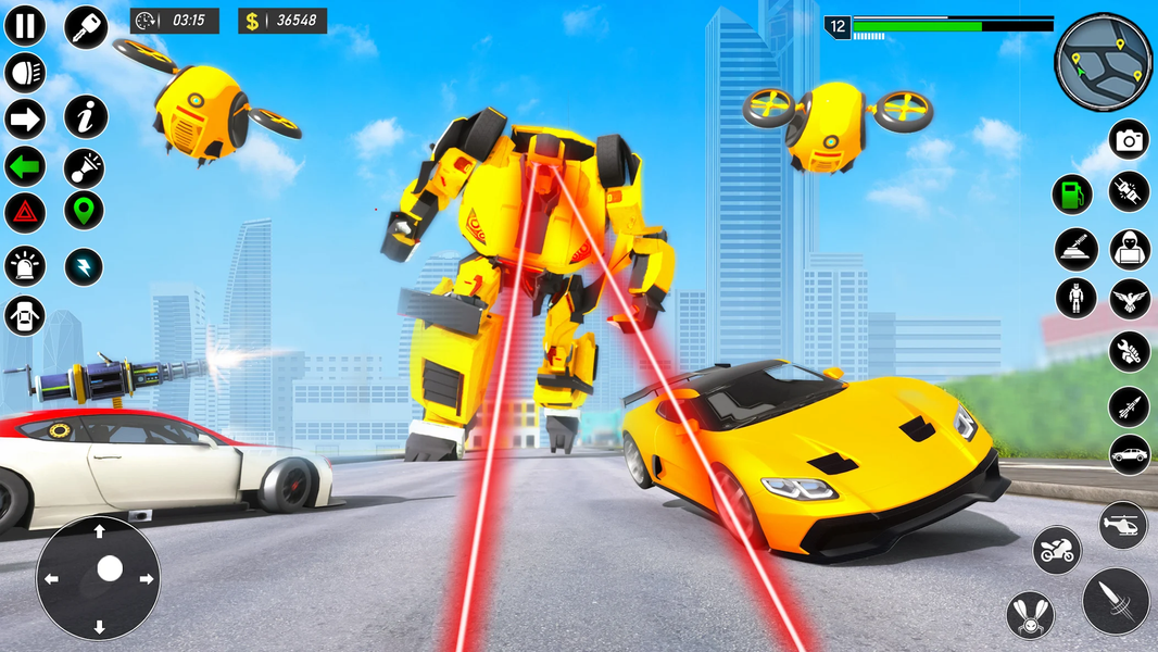 Flying Robot Car Transform - Gameplay image of android game