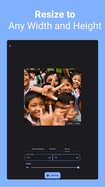 Compress Image - MB to KB - Image screenshot of android app