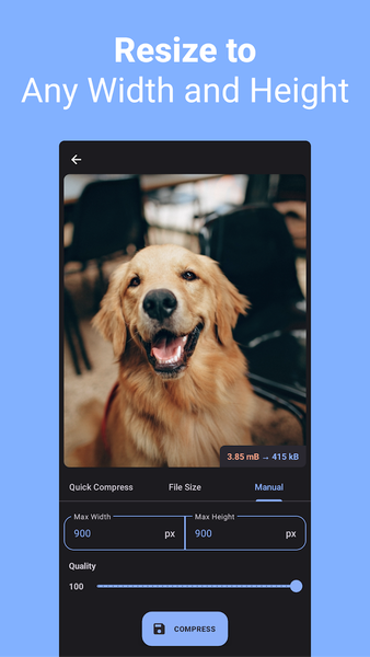 Compress Image - MB to KB - Image screenshot of android app
