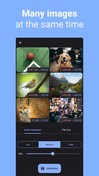 Compress Image - MB to KB - Image screenshot of android app