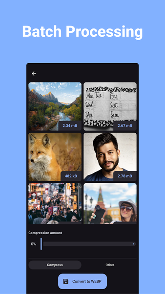 WEBP Converter - Image to WEBP - عکس برنامه موبایلی اندروید