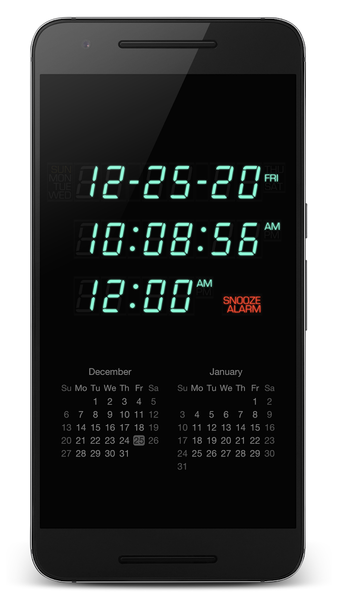 PsPsClock"VFD" Clock & Cal - Image screenshot of android app