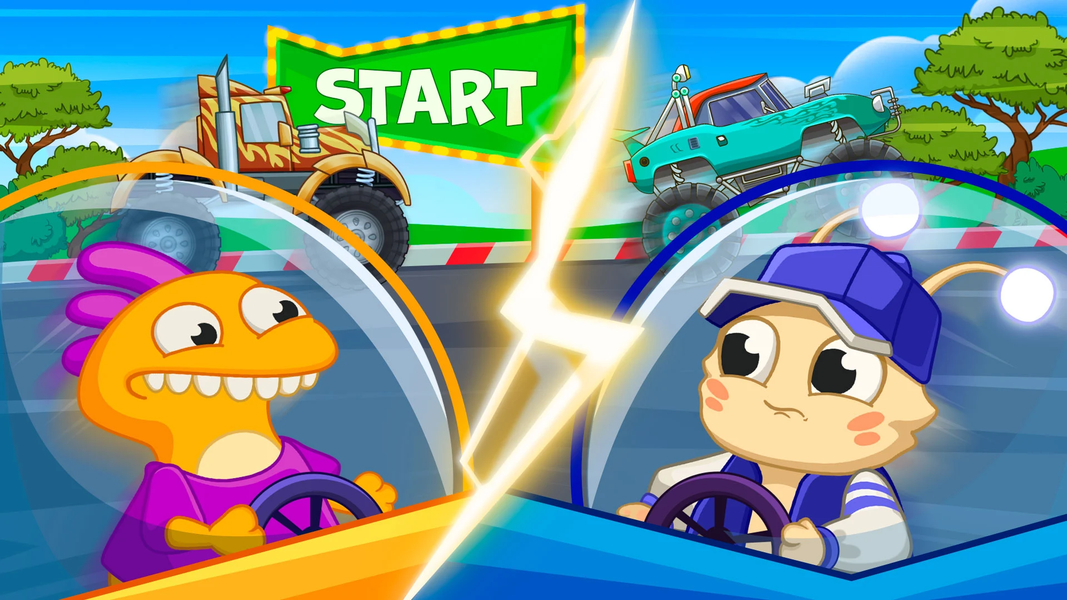 MonMon & Ziz: Kids Car Racing - Gameplay image of android game