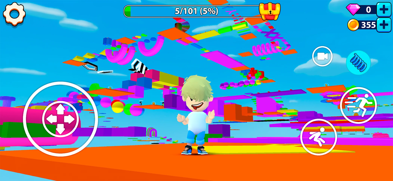 Obby Parkour: Crazy Adventures - Gameplay image of android game