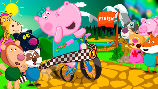 Hippo Bicycle: Kids Racing - عکس بازی موبایلی اندروید