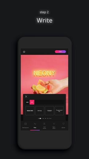 NEONY - neon sign text on pic - عکس برنامه موبایلی اندروید