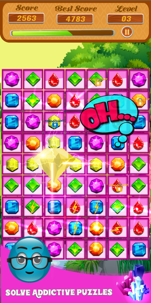 Jewel Diamante Crush - Jewels - Gameplay image of android game