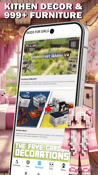 Cute Mods for Girls for MCPE - Image screenshot of android app