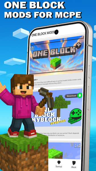 One Block Mod for Minecraft PE - عکس برنامه موبایلی اندروید