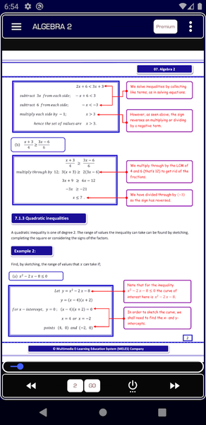 Algebra 2 Pure Math - عکس برنامه موبایلی اندروید