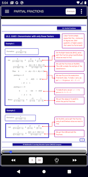 Partial fractions Pure Math - عکس برنامه موبایلی اندروید