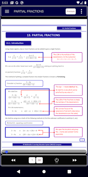 Partial fractions Pure Math - عکس برنامه موبایلی اندروید