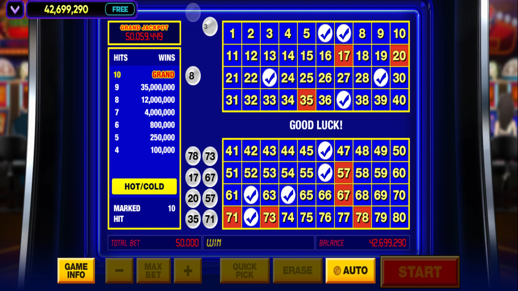 Vegas Keno - Gameplay image of android game