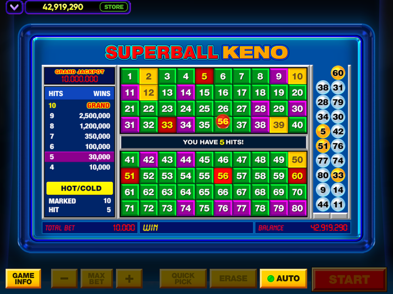 Vegas Keno - Gameplay image of android game