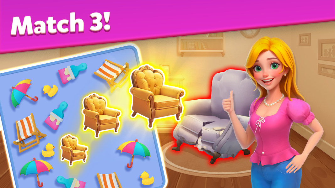 Triple Match Town: 3D Match - عکس بازی موبایلی اندروید