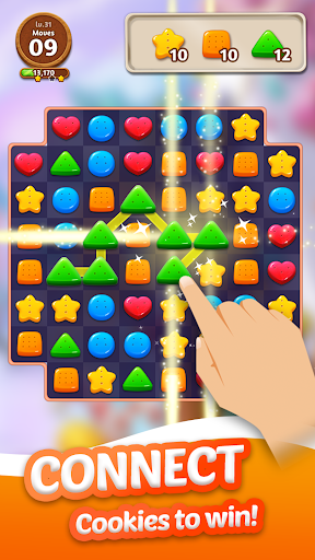 Cookie Crunch: Link Match Puzzle - Gameplay image of android game