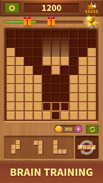 Woody Block Endless PuzzleGame - Gameplay image of android game