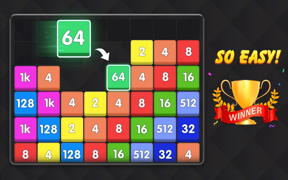 Merge Block - number games - Gameplay image of android game