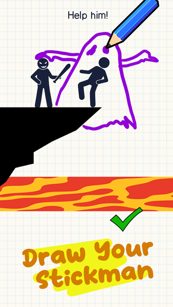 Stickman:Draw Save - Gameplay image of android game