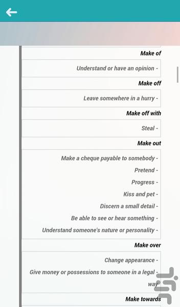 phrasal verbs - Image screenshot of android app