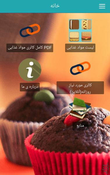 کالری مواد غذایی(کالری دان) - Image screenshot of android app
