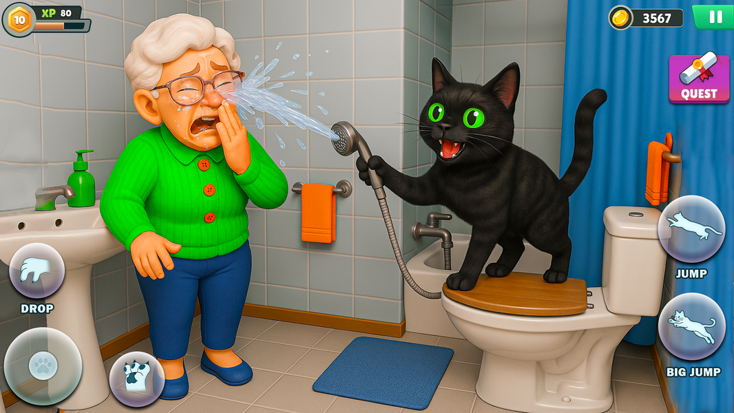 Kitty vs Granny Prank Battle - عکس بازی موبایلی اندروید
