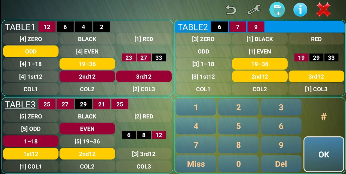 Roulette Counter Multi Tables - Gameplay image of android game