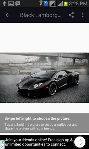 Black Lamborghini wallpaper - Image screenshot of android app