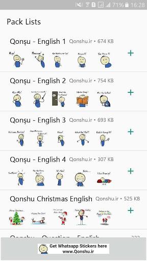 Qonshu international stickers for WhatsApp - Image screenshot of android app