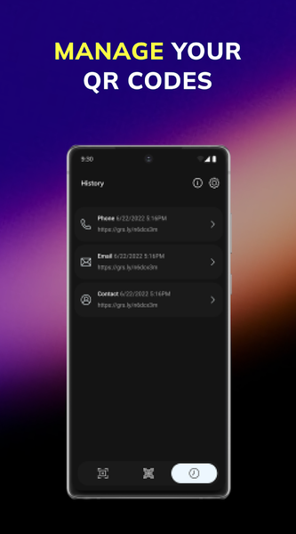 Qr code scanner app, reader - عکس برنامه موبایلی اندروید