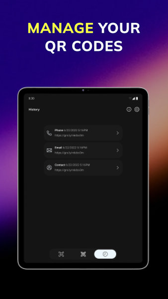 Qr code scanner app, reader - عکس برنامه موبایلی اندروید
