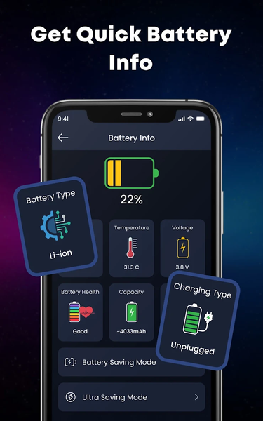 Battery Charging Theme ۴K - عکس برنامه موبایلی اندروید