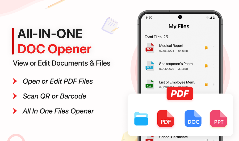 PDF Reader: Open PDF, DOC, PPT - عکس برنامه موبایلی اندروید