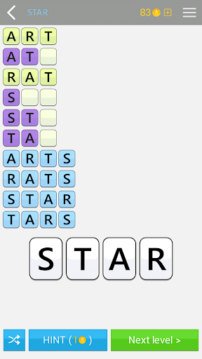 AnagramApp. Word anagrams - Gameplay image of android game